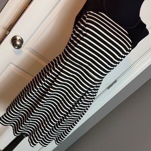 Vintage Forever 21 Black and White Striped A Line Dress